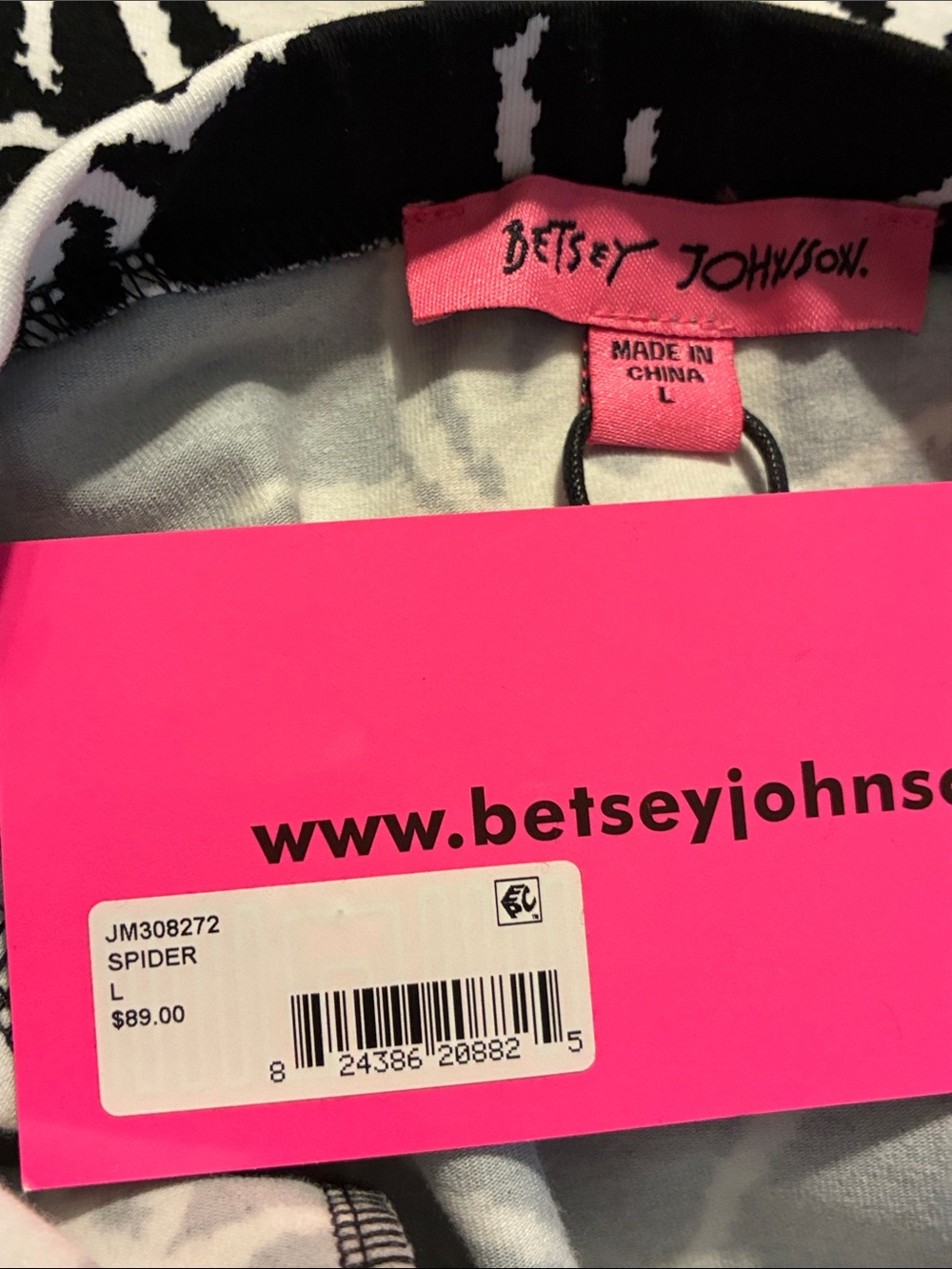 Betsey Johnson Black and White Spider Print Dress - Picture 2 of 7